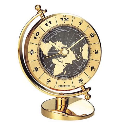 Golden Globe Clock Solid Brass 24 Time Zones