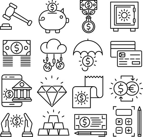 Banking Icons Set 11207483 Vector Art At Vecteezy