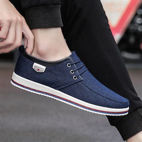 Fashion Mens Canvas Sneakers Casual Low Top Lace Up Canvas Shoes