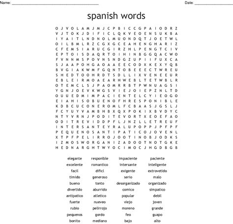 Free Printable Spanish Word Searches