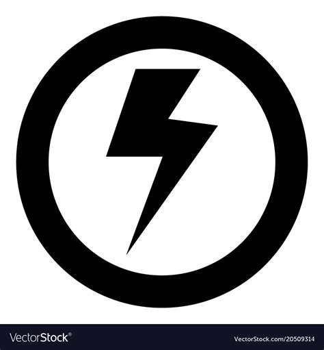 Symbol Electricity Icon Black Color In Circle Vector Image