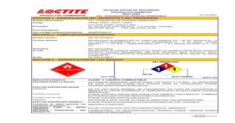 Hoja De Datos De Seguridad Pe · Hoja De Datos De