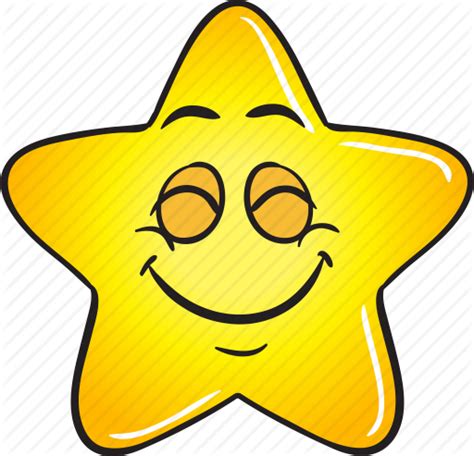 Cartoon Emoji Gold Smiley Star Icon