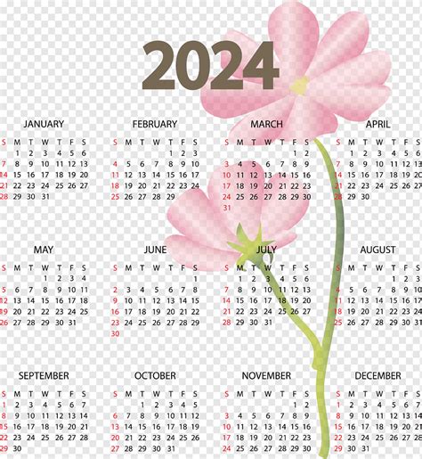 Calendário 2024 Png Pngwing
