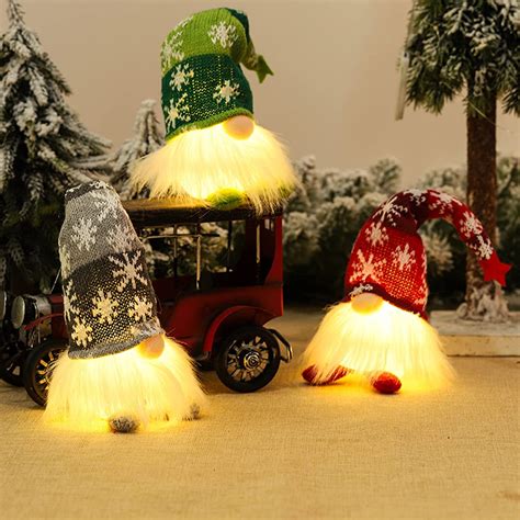 Christmas Gonks With Lights Swedish Gnome Christmas Decorations