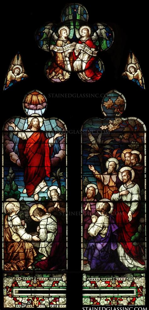 Lord Ascending Religious Stained Glass Window