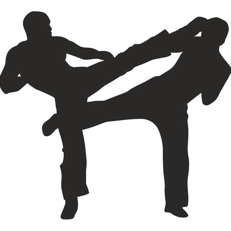 Silhouette Mixed Martial Arts Kickboxing Silhouette Png Download