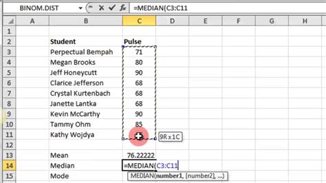 Mean Median Mode In Excel Youtube