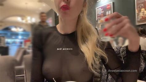 my nipples became hard under a see through blouse in a crowded cafe