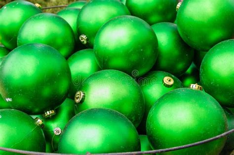 Green Christmas Ornament Balls Stock Image Image Of Green Balls