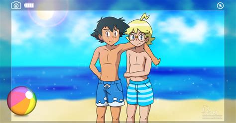Ash Ketchum Ash Pokémon Anime Citron Photo On The Beach Pixiv