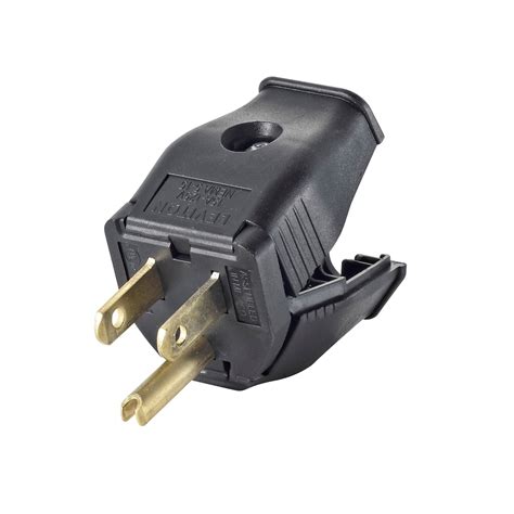 Leviton 15a 125v 2 Pole 3 Wire Grounding Plug In Black The Home Depot