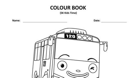Free tayo the little bus coloring pages. Tayo Bus Colour Page | SK Kids Time Colour Book Pages