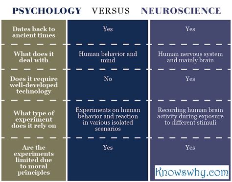 Difference Between Psychology And Neuroscience