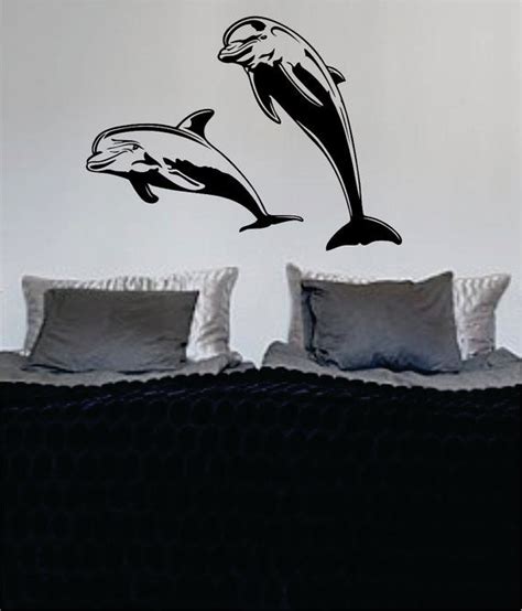 2 Dolphins Ocean Beach Design Animal Decal Sticker Wall Vinyl Decor Ar