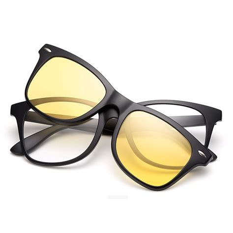Vega 2 In 1 Polarized Magnetic Clip On Sunglasses Over Prescription Glasses Men Women Fit Over