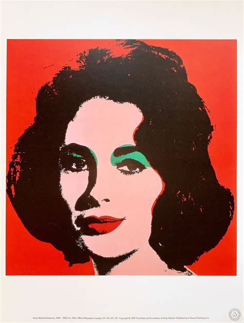 1989 Andy Warhol Liz Official Original Lithograph Print Etsy