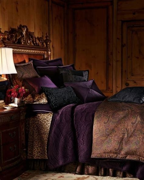 Purple Gold And Black Gold Bedroom Luxury Bedding Home Decor