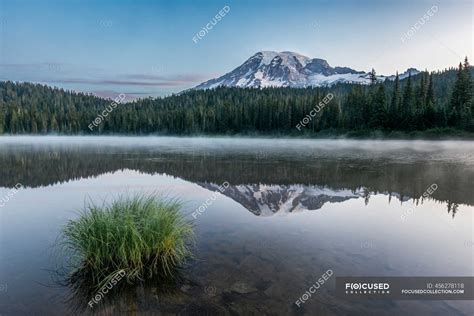 Reflection Of Mount Rainier In Reflection Lake In Mount Rainier