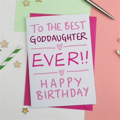 Handmade personalised birthday card daughter granddaughter niece goddaughter etc. Goddaughter Birthday Card By A Is For Alphabet | notonthehighstreet.com
