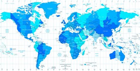 Gezelschap van over de hele wereld. Kaart van standaard tijd zones van de wereld met ...