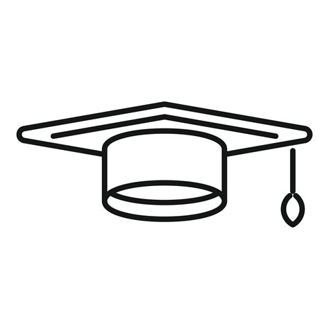 Leistung Graduierung Hut Symbol Umriss Vektor College Diplom 15107821