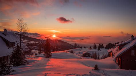 Winter Morning Sunset Wallpapers Wallpaper Cave