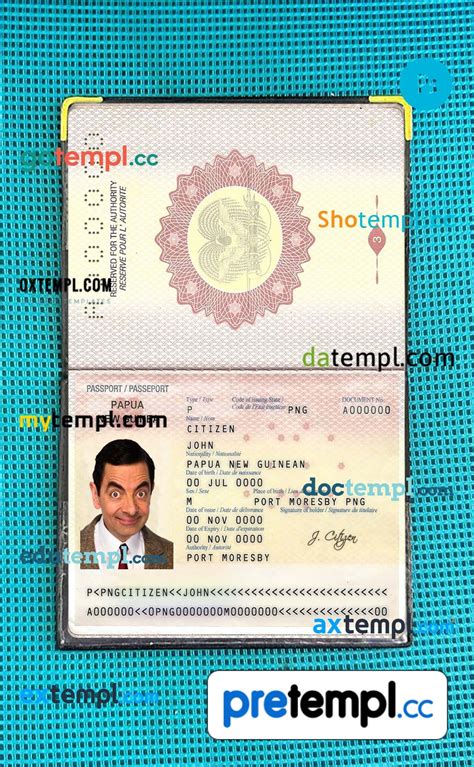 Papua New Guinea Passport Editable Psd Files Scan And Photo Taken Image 2 In 1 Pretempl