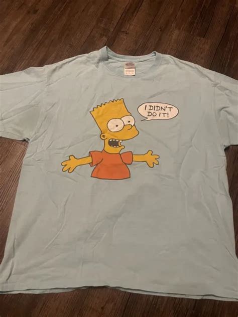 Vintage 2000s Y2k The Simpsons Bart Simpson Shirt Adult Large Xl Mens