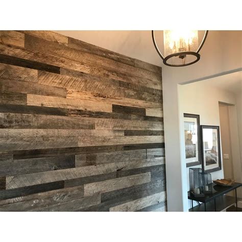 Vintage Timber 3 8 In X 4 Ft Random Width 3 In 5 In Grey Reclaimed Planks Decorative Wall
