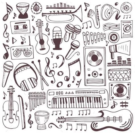 Music Doodle Collection Music Doodle Music Sketch Music Drawings