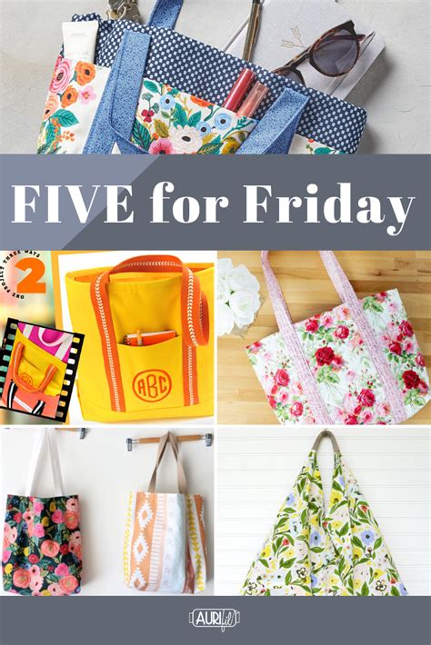 Five For Friday Tote Bags Auribuzz Tote Bag Tutorial Bags