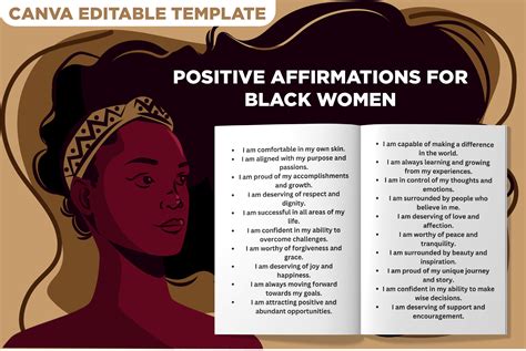 positive affirmations for black women graphic by bam designs · creative fabrica