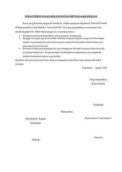 Pdf Surat Pernyataan Kesanggupan Menjaga Keamanandocx Dokumentips