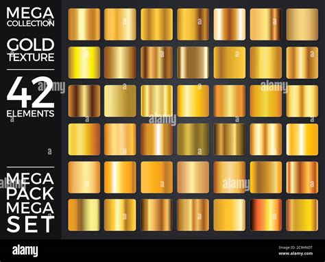 Vector Set Of Gold Gradients Golden Squares Collection Textures Group