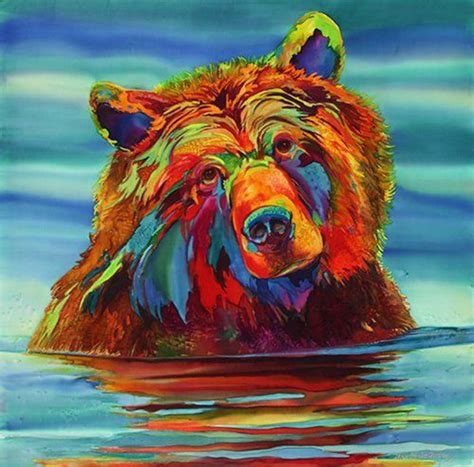 Colorful Bears In The Water 5d Diamond Painting