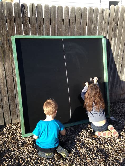 Outdoor Chalkboard With Recycled Wood Valspar Spray Paint And A Couple