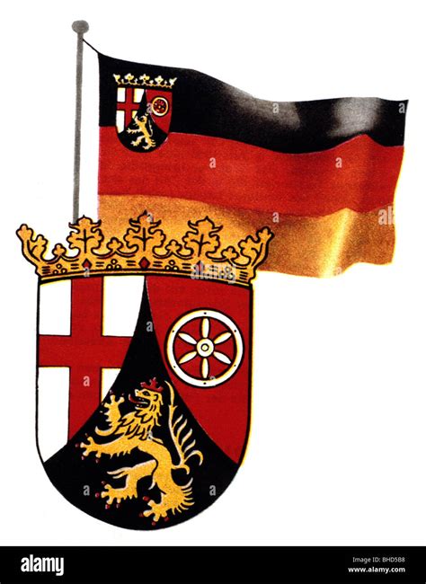 Wappen Flagge Und Wappen Von Rheinland Pfalz Deutschland Rheinland