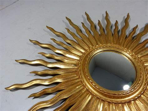 Big Vintage Sunburst Mirror - 1950s - Design Market
