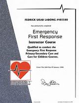 Emergency First Response Certification Photos