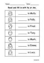 Read the sight word, practice tracing and writing this word, find and then she or he will complete an activity to practice number recognition or counting. English teaching worksheets: He/she | English worksheets ...