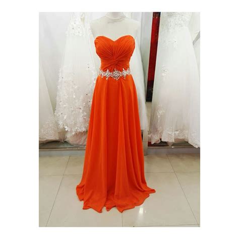 Orange Bridesmaid Dresses Sweetheart Skeeveless Backless Pleats Chiffon Aline Long Bridesmaid