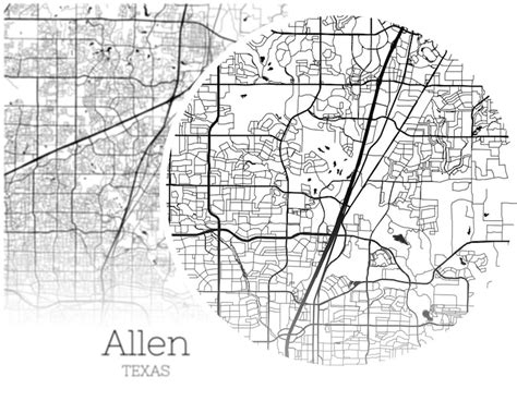 Allen Map Instant Download Allen Texas City Map Printable Etsy