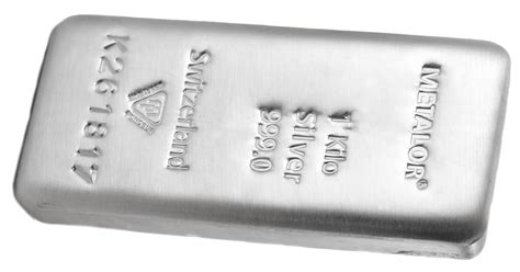 1kg 9990 Fine Silver Metalor 100000 Grams Silver Bullion Bar