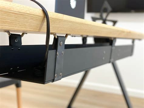 Foldable Under Desk Cable Organizer Basket Executive Wood Etsy Cord