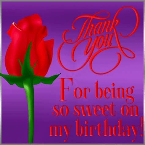 Thank You For Being Sweet Free Birthday Thank You Ecards