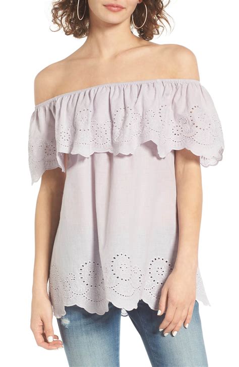 Eyelet Ruffle Off The Shoulder Top Nordstrom Ruffle Off The