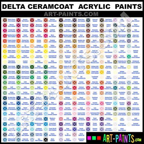 Delta Ceramcoat Acrylic Paints Paint Color Chart Paint Charts Art