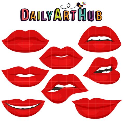 Luscious Lips Clip Art Set Daily Art Hub Graphics Alphabets And Svg