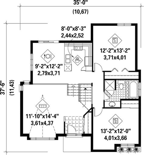 House Plan 6146 00178 Small Plan 1067 Square Feet 2 Bedrooms 1